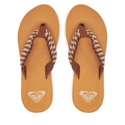 Japonki Roxy. Brązowe japonki Roxy, bez wzorów, sportowe. Za 129.99 zł.