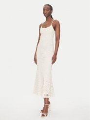 BARDOT Sukienka koktajlowa 57998DB6 Écru Slim Fit. Sukienki Bardot, bez wzorów, z bawełny, wizytowe, bez kołnierzyka, bez ramiączek. Za 519.99 zł.