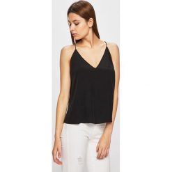 Calvin Klein Jeans - Top. Czarne topy Calvin Klein Jeans, l, bez wzorów, z jeansu, bez kołnierzyka, bez ramiączek. W wyprzedaży za 159.90 zł.