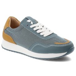 Niebieskie Sneakersy S.Barski Wygodne Obuwie Damskie. Niebieskie sukienki S.BARSKI, na co dzień, l, bez wzorów, ze skóry, eleganckie, bez kołnierzyka, bez ramiączek, dopasowane. Za 186.99 zł.
