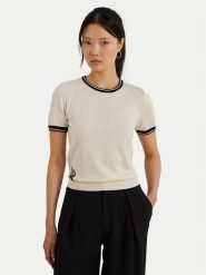 LAUREN RALPH LAUREN Sweter 200963659001 Écru Relaxed Fit. Swetry Lauren Ralph Lauren, m, bez wzorów, z bawełny, bez ramiączek. Za 469.99 zł.