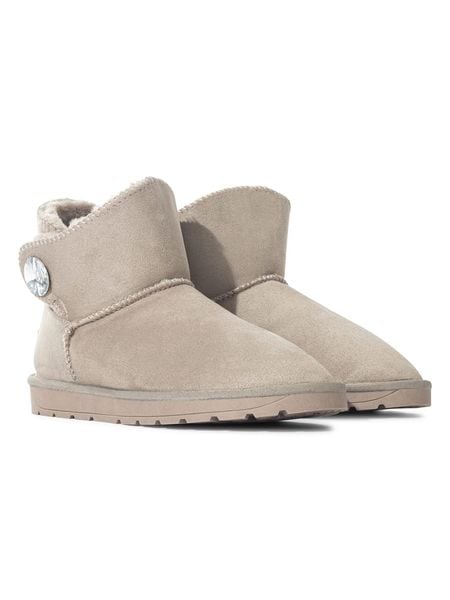 ISLAND BOOT Botki zimowe "Dona" w kolorze beżowym rozmiar: 41. Brązowe botki Island Boot, bez wzorów, bez obcasa, bez zapięcia. Za 120.95 zł.