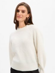 JOOP! Sweter z domieszką wełny Kobiety Syntetyczny biały, 36. Białe swetry Joop!, bez wzorów, z syntetyku, bez ramiączek. Za 729.95 zł.