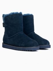 Gooce Skórzane botki zimowe "Colorado" w kolorze granatowym rozmiar: 37. Niebieskie botki Gooce, bez wzorów, ze skóry, bez obcasa, bez zapięcia. Za 268.95 zł.