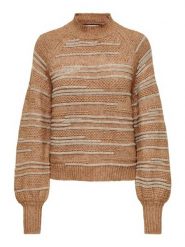 ONLY Sweter w kolorze beżowym rozmiar: L. Brązowe swetry ONLY, l, bez wzorów, ze splotem, bez ramiączek. Za 70.41 zł.