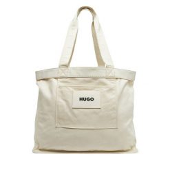 Torebka HUGO. Białe shopper bag Hugo, bez wzorów, bez dodatków. Za 259.99 zł.