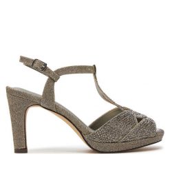 Sandały Menbur. Szare sandały Menbur, bez wzorów, bez obcasa, na słupku, bez zapięcia. Za 369.99 zł.