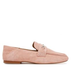 Mokasyny MICHAEL Michael Kors. Czerwone mokasyny MICHAEL Michael Kors, bez wzorów, ze lnu. Za 439.99 zł.