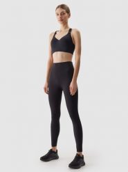 4F Legginsy treningowe szybkoschnące damskie - czarne M. Czarne legginsy 4f, l, bez wzorów, z dzianiny, z podwyższonym stanem, do biegania. Za 149.99 zł.