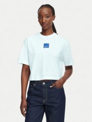 Karl Lagerfeld Jeans T-Shirt B3W17022 Biały Boxy Fit. Białe t-shirty Karl Lagerfeld Jeans, m, bez wzorów, z bawełny, bez kołnierzyka, bez ramiączek. Za 219.99 zł.