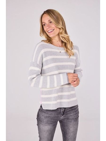 LIEBLINGSSTÜCK Sweter "Annika" w kolorze jasnoszaro-białym rozmiar: 44. Szare swetry LIEBLINGSSTÜCK, bez wzorów, z bawełny, bez ramiączek. Za 218.57 zł.