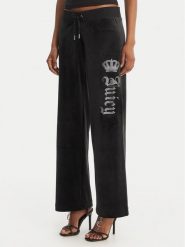 Juicy Couture Spodnie dresowe Gothic Crown JCBBJ126806 Czarny Straight Leg. Czarne spodnie sportowe Juicy Couture, bez wzorów, z dresówki. Za 449.99 zł.
