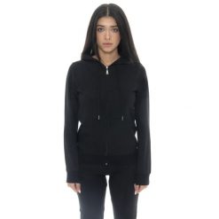 Bluza z bawełna z kaptur na co dzień na siłownię. Czarne bluzy LEONE 1947 APPAREL, bez wzorów, z bawełny, sportowe, bez ramiączek, bez kaptura. W wyprzedaży za 134.57 zł.