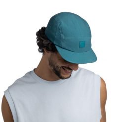 5-panelowa czapka Buff Solid. Niebieskie czapki z daszkiem Buff, na lato, bez wzorów, z elastanu, sportowe. Za 121.22 zł.