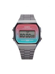 Casio Zegarek A168WERB-2AEF Srebrny. Szare, cyfrowe zegarki Casio, srebrne. Za 259.99 zł.