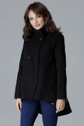 Czarna Asymetryczna Kurtka na Guziki z Ozdobnymi Suwakami. Czarne kurtki Katrus, l, bez wzorów, z materiału, bez kaptura. Za 369.00 zł.