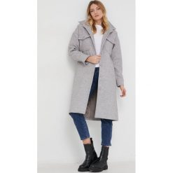 Answear Lab - Płaszcz z wełną. Szare płaszcze Answear Lab, l, bez wzorów, z tkaniny, bez kaptura. W wyprzedaży za 144.99 zł.