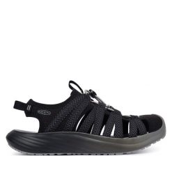 Sandały Keen. Czarne sandały Keen, bez wzorów, bez obcasa, na płaskiej podeszwie, bez zapięcia. Za 499.99 zł.