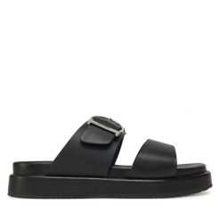 Klapki Barbour. Czarne klapki Barbour, bez wzorów, bez obcasa, bez zapięcia. Za 319.99 zł.