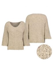 Sublevel Sweter w kolorze beżowym rozmiar: M/L. Brązowe swetry Sublevel, l, bez wzorów, ze splotem, bez ramiączek. Za 90.45 zł.