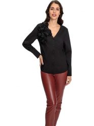 Heine Bluzka w kolorze czarnym rozmiar: 50. Czarne bluzki Heine, z aplikacjami, z bawełny, bez kołnierzyka, bez ramiączek. Za 74.11 zł.