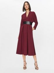 Imperial Sukienka codzienna AAFZGEU Bordowy Regular Fit. Czerwone sukienki Imperial, na co dzień, xs, bez wzorów, z syntetyku, bez kołnierzyka, bez ramiączek, proste. Za 449.99 zł.