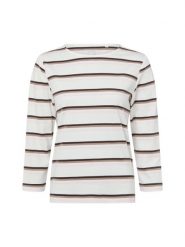 Marie Lund Koszula damska Kobiety Bawełna biały|brązowy|różowy w paski, XS. Białe koszule Marie Lund, xs, bez wzorów, z bawełny, eleganckie, bez kołnierzyka, bez ramiączek. Za 149.95 zł.