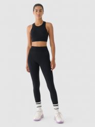 4F Legginsy treningowe bezszwowe 4F x Anna Lewandowska - czarne S/M. Czarne legginsy 4f, m, bez wzorów, z dzianiny, z podwyższonym stanem, na fitness i siłownię. Za 149.99 zł.
