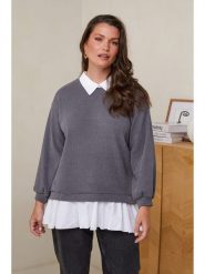 Curvy Lady Sweter w kolorze szarym rozmiar: 44/46. Szare swetry Curvy Lady, bez wzorów, z bawełny, klasyczne, bez ramiączek. Za 141.52 zł.