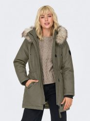 ONLY Parka w kolorze khaki rozmiar: M. Brązowe płaszcze ONLY, m, bez wzorów, bez kaptura. Za 257.92 zł.