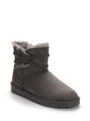 ISLAND BOOT Botki zimowe "Keorgie" w kolorze szarym rozmiar: 38. Szare botki Island Boot, z aplikacjami, z materiału, bez obcasa, bez zapięcia. Za 151.17 zł.