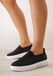 Czarne Tenisówki z Siateczki na Niskiej Platformie Helelin. Czarne trampki Renee, bez wzorów, casualowe, bez zapięcia. Za 69.99 zł.