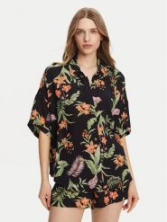 Roxy Koszula Beach Nostalgia ERJWT03680 Czarny Relaxed Fit. Czarne koszule Roxy, s, bez wzorów, z bawełny, bez kołnierzyka, bez ramiączek. Za 199.99 zł.