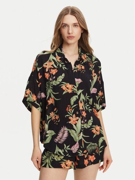 Roxy Koszula Beach Nostalgia ERJWT03680 Czarny Relaxed Fit. Czarne koszule Roxy, s, bez wzorów, bez kołnierzyka, bez ramiączek. Za 249.99 zł.