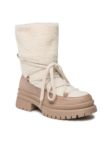 Jenny Fairy Trapery WS5795-16 Beżowy. Brązowe traperki Jenny Fairy, bez wzorów, z materiału, bez obcasa, bez zapięcia. Za 99.99 zł.