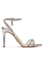 Steve Madden Sandały Jypsey-CNR 11005123 Srebrny. Szare sandały Steve Madden, bez wzorów, z materiału, bez obcasa, na szpilce, bez zapięcia. Za 519.99 zł.
