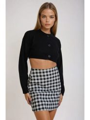 Monki Spódnica w kolorze czarno-białym rozmiar: 32. Białe spódnice Monki, bez wzorów, mini. Za 39.99 zł.