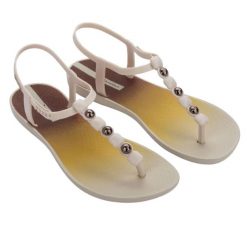 Sandały turystyczne damskie Ipanema Class Colors. Brązowe sandały Ipanema, z aplikacjami, z materiału, eleganckie, bez obcasa, bez zapięcia. Za 58.65 zł.