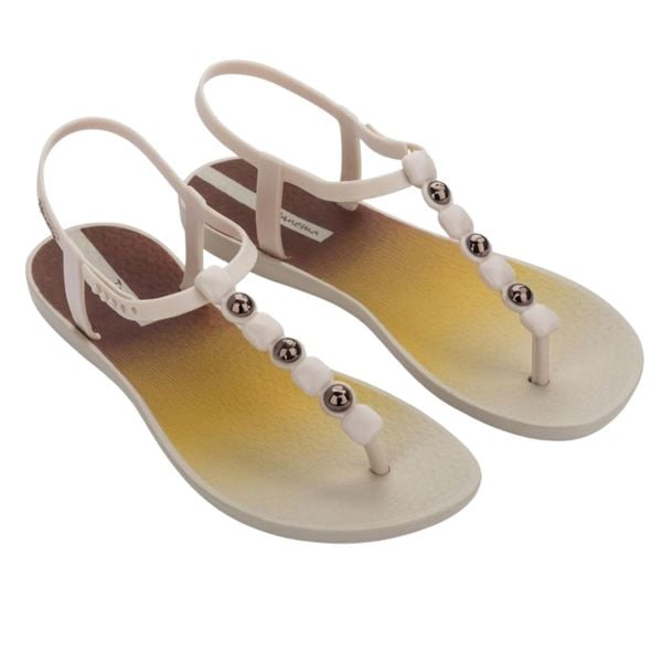 Sandały turystyczne damskie Ipanema Class Colors. Brązowe sandały Ipanema, z aplikacjami, z materiału, eleganckie, bez obcasa, bez zapięcia. Za 71.49 zł.