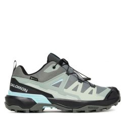 Trekkingi Salomon. Szare buty sportowe lifestyle Salomon, bez wzorów, z gore-texu, sportowe, bez zapięcia. Za 549.99 zł.