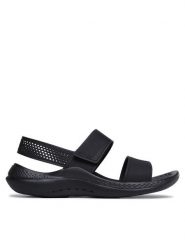 Crocs Sandały Literide 360 Sandal W 206711 Czarny. Czarne sandały Crocs, bez wzorów, z tworzywa sztucznego, bez obcasa, na płaskiej podeszwie, bez zapięcia. Za 199.99 zł.