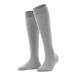 Podkolanówki damskie Falke Softmerino. Szare skarpetki Falke, bez wzorów, z bawełny. Za 149.00 zł.