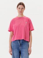 Guess T-Shirt W4YI05 K8HM0 Różowy Boxy Fit. Czerwone t-shirty Guess, m, z aplikacjami, z bawełny, bez kołnierzyka, bez ramiączek. Za 129.99 zł.