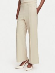 Calvin Klein Spodnie materiałowe LV044G210G Beżowy Wide Leg. Brązowe spodnie materiałowe Calvin Klein, bez wzorów, z materiału. Za 359.99 zł.
