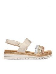 Remonte Sandały CEO-D0Q56-90 Złoty. Żółte sandały Remonte, bez wzorów, ze skóry, bez obcasa, na płaskiej podeszwie, bez zapięcia. Za 379.99 zł.