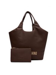 LOVE MOSCHINO Torebka JC4396PP0NKD031A Brązowy. Brązowe shopper bag Love Moschino, bez wzorów, ze skóry, bez dodatków. Za 769.99 zł.
