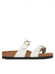 Birkenstock Japonki Mayari Flowe Embellishment 1032060 Biały. Białe japonki Birkenstock, bez wzorów, ze skóry. Za 629.99 zł.