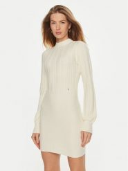 Guess Sukienka dzianinowa W4BK08 Z2V42 Écru Regular Fit. Sukienki Guess, xl, z aplikacjami, z dzianiny, bez kołnierzyka, bez ramiączek. Za 259.99 zł.
