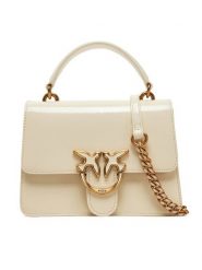 PINKO Torebka Love One Top Handle Mini Light PE 25 PLTT 100071 A1UV Écru. Torebki klasyczne Pinko, bez wzorów, z lakierowanej skóry, lakierowane, bez dodatków. Za 1,669.00 zł.