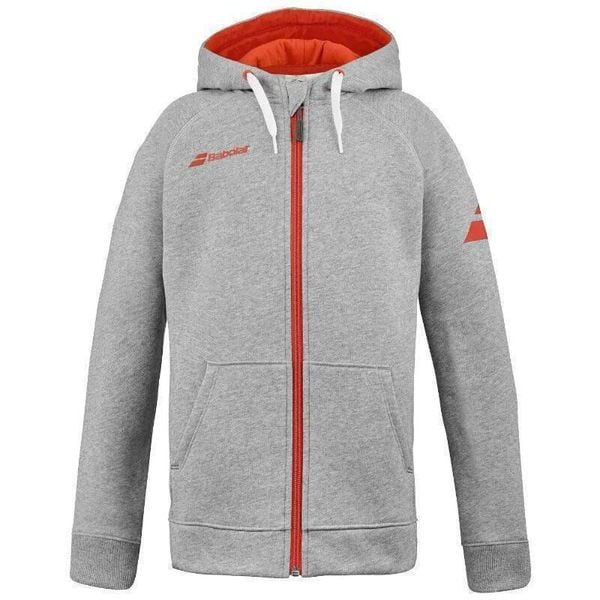 Bluza tenisowa Babolat Exercise Hood Jacket Jr. Szare bluzy BABOLAT, bez wzorów, z bawełny, z kapturem, tenisowe. Za 240.00 zł.